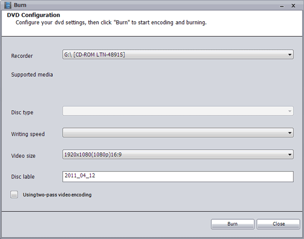 Movie to AVCHD Disc Maker