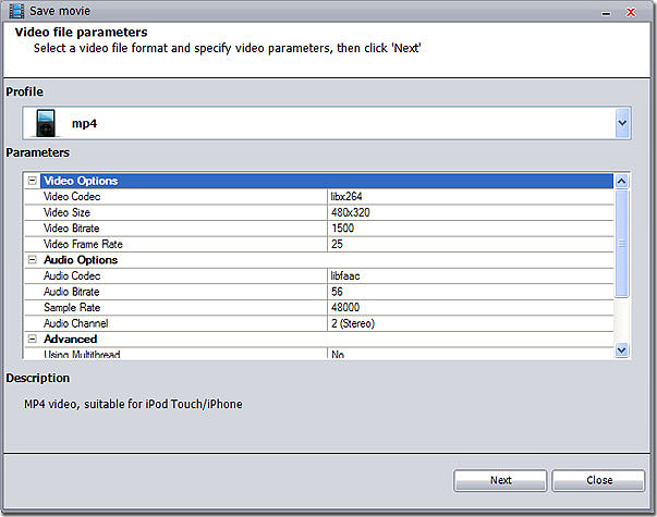 Specify Video Parameters